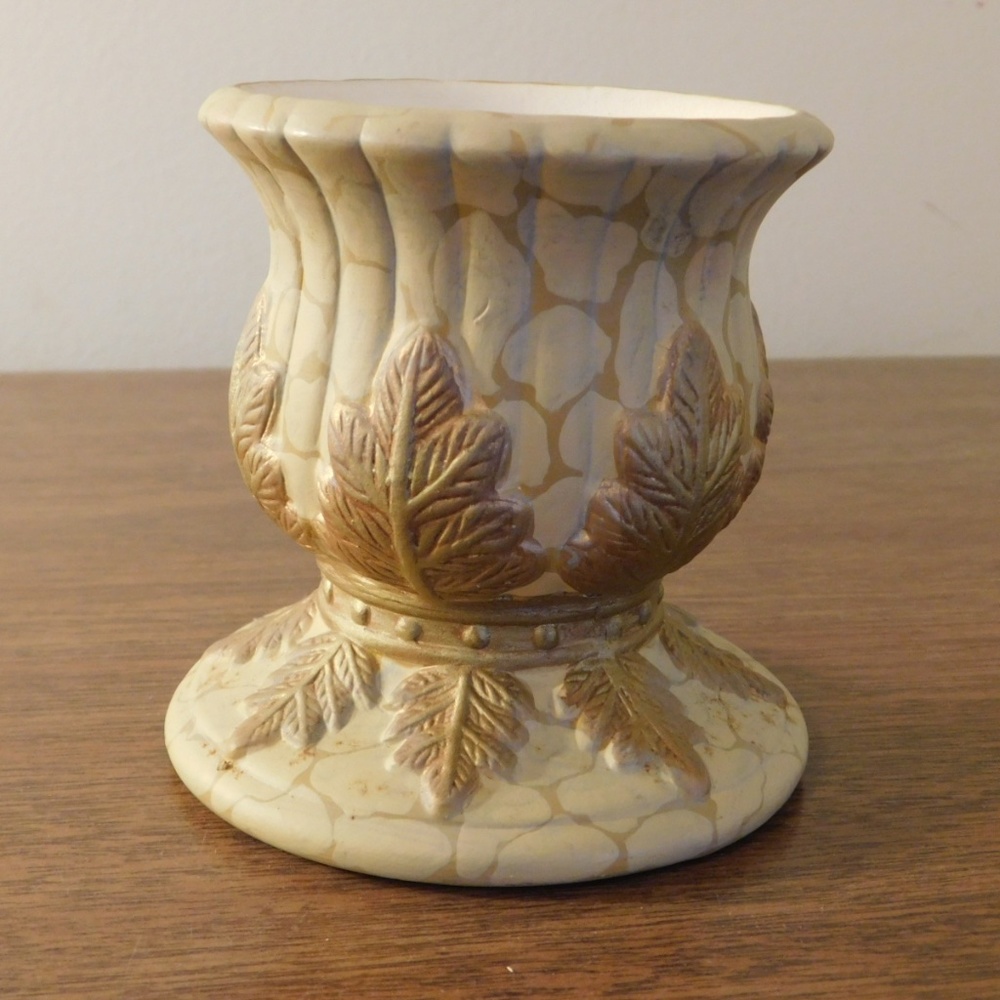 PartyLite Gold Leaf Marble Votive Candle Holder